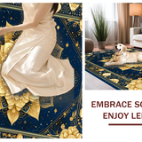 Ultra Soft Area Rug, Non Slip, Stain Resistant, Washable Area Rugs for Living Room, Bedroom, Stylish Symmetrical Mandala Elements(Gold)