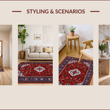 Ultra Soft Area Rug, Non Slip, Stain Resistant, Washable Area Rugs for Living Room, Bedroom, Traditional Non-Slip Bedroom Rug for Pets(Red)