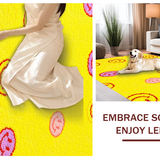 Ultra Soft Area Rug, Non Slip, Stain Resistant, Washable Area Rugs for Living Room, Bedroom, Playful Pastel Smiley Faces(Yellow)