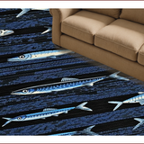 Ultra Soft Area Rug, Non Slip, Stain Resistant, Washable Area Rugs for Living Room, Bedroom, Dynamic Blue Tones Design(Blue)