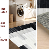 Ultra Soft Area Rug, Non Slip, Stain Resistant, Washable Area Rugs for Living Room, Bedroom, Contemporary Textured Circular Canvas(Gray)