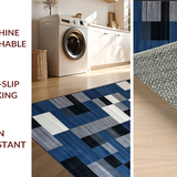 Chic Geometric Blue Gray Motif(Blue)