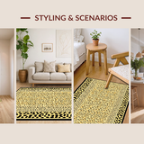 Ultra Soft Area Rug, Non Slip, Stain Resistant, Washable Area Rugs for Living Room, Bedroom, Elegant Earthy Leopard Motif(Beige)