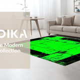 Contemporary Green Black Checkerboard Motif(Green)