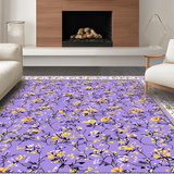 Ultra Soft Area Rug, Non Slip, Stain Resistant, Washable Area Rugs for Living Room, Bedroom, Elegant Purple Blossom Design(Purple)