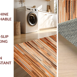 Ultra Soft Area Rug, Non Slip, Stain Resistant, Washable Area Rugs for Living Room, Bedroom, Eclectic Warm Tones Woven Artistry(Orange)