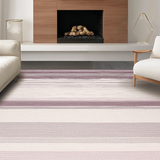 Ultra Soft Area Rug, Non Slip, Stain Resistant, Washable Area Rugs for Living Room, Bedroom, Artful Serene Beachy Stripe Scheme(Purple)