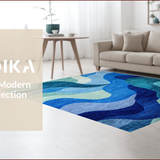 Ultra Soft Area Rug, Non Slip, Stain Resistant, Washable Area Rugs for Living Room, Bedroom, Abstract Modern Living Room Rug(Blue)