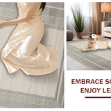 Ultra Soft Area Rug, Non Slip, Stain Resistant, Washable Area Rugs for Living Room, Bedroom, Warm Toned Decorative Weave(Beige)