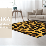 Ultra Soft Area Rug, Non Slip, Stain Resistant, Washable Area Rugs for Living Room, Bedroom, Eco-Friendly Tiger Pattern Living Room Plush Rug(Gold)