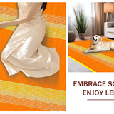 Ultra Soft Area Rug, Non Slip, Stain Resistant, Washable Area Rugs for Living Room, Bedroom, Artistic Plush Geometric Motif(Orange)