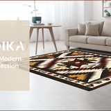 Ultra Soft Area Rug, Non Slip, Stain Resistant, Washable Area Rugs for Living Room, Bedroom, Elegant Chocolate Geometric Design(Black)