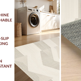Ultra Soft Area Rug, Non Slip, Stain Resistant, Washable Area Rugs for Living Room, Bedroom, Trendy Smooth Tiled Composition(Beige)
