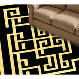 Ultra Soft Area Rug, Non Slip, Stain Resistant, Washable Area Rugs for Living Room, Bedroom, Sophisticated Black Diamond Design(Black)