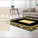 Ultra Soft Area Rug, Non Slip, Stain Resistant, Washable Area Rugs for Living Room, Bedroom, Chic Modern Abstract Motif(Black)