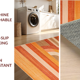 Ultra Soft Area Rug, Non Slip, Stain Resistant, Washable Area Rugs for Living Room, Bedroom, Elegant Earthy Abstract Design(Orange)