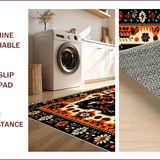 Ultra Soft Area Rug, Non Slip, Stain Resistant, Washable Area Rugs for Living Room, Bedroom, Vintage Lodge Wildlife(Black)