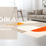 Ultra Soft Area Rug, Non Slip, Stain Resistant, Washable Area Rugs for Living Room, Bedroom, Rustic Tiled Orange Motif(Orange)