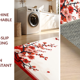 Ultra Soft Area Rug, Non Slip, Stain Resistant, Washable Area Rugs for Living Room, Bedroom, Colorful Japanese Nature Inspired Theme(Red)