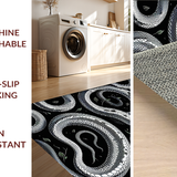 Striking Geometric Snake Illustration(Black)