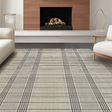 Ultra Soft Area Rug, Non Slip, Stain Resistant, Washable Area Rugs for Living Room, Bedroom, Timeless Vintage Patterned Geometry(Beige)