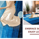 Ultra Soft Area Rug, Non Slip, Stain Resistant, Washable Area Rugs for Living Room, Bedroom, Serene Abstract Starry Theme(Blue)