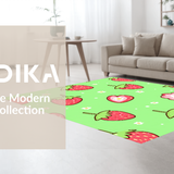 Ultra Soft Area Rug, Non Slip, Stain Resistant, Washable Area Rugs for Living Room, Bedroom, Stylish Modern Sweet Fruit Concept(Green)