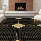 Elegant Black Floral Tile Arrangement(Black)