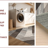 Ultra Soft Area Rug, Non Slip, Stain Resistant, Washable Area Rugs for Living Room, Bedroom, Elegant Earthy Toned Lattice Design(Gray)