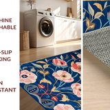 Ultra Soft Area Rug, Non Slip, Stain Resistant, Washable Area Rugs for Living Room, Bedroom, Vibrant Rustic Diamond Layout(Blue)