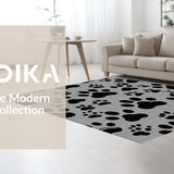 Ultra Soft Area Rug, Non Slip, Stain Resistant, Washable Area Rugs for Living Room, Bedroom, Contemporary Earth Tones Pet Motif(Gray)