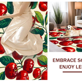 Ultra Soft Area Rug, Non Slip, Stain Resistant, Washable Area Rugs for Living Room, Bedroom, Eclectic Fruit Themed Visual Style(Red)