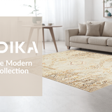 Ultra Soft Area Rug, Non Slip, Stain Resistant, Washable Area Rugs for Living Room, Bedroom, Rustic Minimalist Tiled Design(Beige)