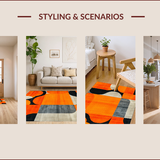 Ultra Soft Area Rug, Non Slip, Stain Resistant, Washable Area Rugs for Living Room, Bedroom, Striking Orange Minimalist Tapestry(Orange)