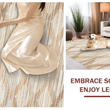 Ultra Soft Area Rug, Non Slip, Stain Resistant, Washable Area Rugs for Living Room, Bedroom, Modern Rustic Textural Appeal(Beige)