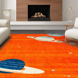 Ultra Soft Area Rug, Non Slip, Stain Resistant, Washable Area Rugs for Living Room, Bedroom, Vibrant Cosmic Educational Cushion(Orange)