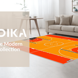 Ultra Soft Area Rug, Non Slip, Stain Resistant, Washable Area Rugs for Living Room, Bedroom, Contemporary Graphic Sports Appeal(Orange)