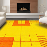 Ultra Soft Area Rug, Non Slip, Stain Resistant, Washable Area Rugs for Living Room, Bedroom, Eclectic Abstract Design Elements(Yellow)