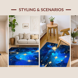 Ultra Soft Area Rug, Non Slip, Stain Resistant, Washable Area Rugs for Living Room, Bedroom, Enchanting Universe-Inspired Visuals(Blue)