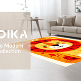 Ultra Soft Area Rug, Non Slip, Stain Resistant, Washable Area Rugs for Living Room, Bedroom, Sunny Animal Alphabet Array(Red)
