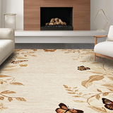 Ultra Soft Area Rug, Non Slip, Stain Resistant, Washable Area Rugs for Living Room, Bedroom, Contemporary Abstract Insect Art(Beige)