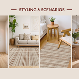 Ultra Soft Area Rug, Non Slip, Stain Resistant, Washable Area Rugs for Living Room, Bedroom, Timeless Creamy Jute Aesthetic(Beige)