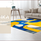 Ultra Soft Area Rug, Non Slip, Stain Resistant, Washable Area Rugs for Living Room, Bedroom, Stylish Geometric Linear Arrangement(Yellow)