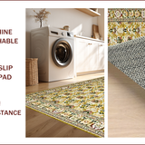Ultra Soft Area Rug, Non Slip, Stain Resistant, Washable Area Rugs for Living Room, Bedroom, Rustic Earthy Floral Aesthetics(Beige)