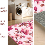 Ultra Soft Area Rug, Non Slip, Stain Resistant, Washable Area Rugs for Living Room, Bedroom, Vibrant Cheerful Garden Pattern(Pink)