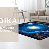 Ultra Soft Area Rug, Non Slip, Stain Resistant, Washable Area Rugs for Living Room, Bedroom, Dreamy Astral Watercolor Style(Blue)