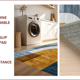Ultra Soft Area Rug, Non Slip, Stain Resistant, Washable Area Rugs for Living Room, Bedroom, Contemporary Grey Gold Minimalist Easy Care Area Rug(Gold)