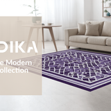 Ultra Soft Area Rug, Non Slip, Stain Resistant, Washable Area Rugs for Living Room, Bedroom, Contemporary Checked Visual Harmony(Purple)