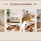 Ultra Soft Area Rug, Non Slip, Stain Resistant, Washable Area Rugs for Living Room, Bedroom, Faux Cowhide Western(Brown)