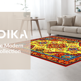 Ultra Soft Area Rug, Non Slip, Stain Resistant, Washable Area Rugs for Living Room, Bedroom, Lively Rustic Textured Geometry(Yellow)